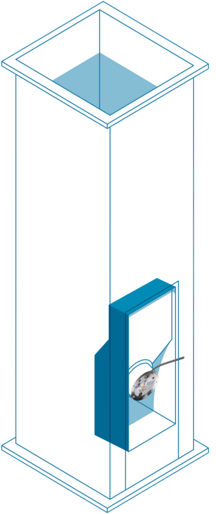 Hydronix Hydro-Mix XT in a vertical ducting