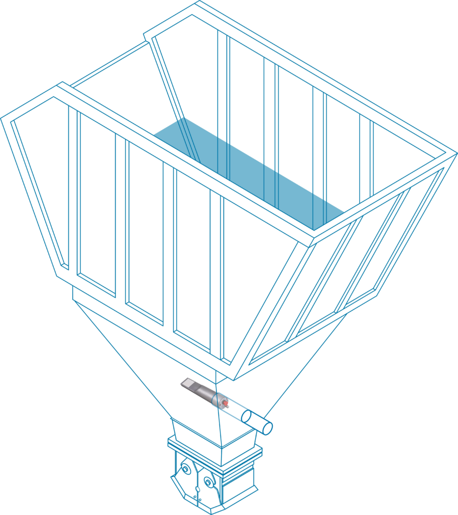 Hydronix Hydro-Probe XT in a large hopper