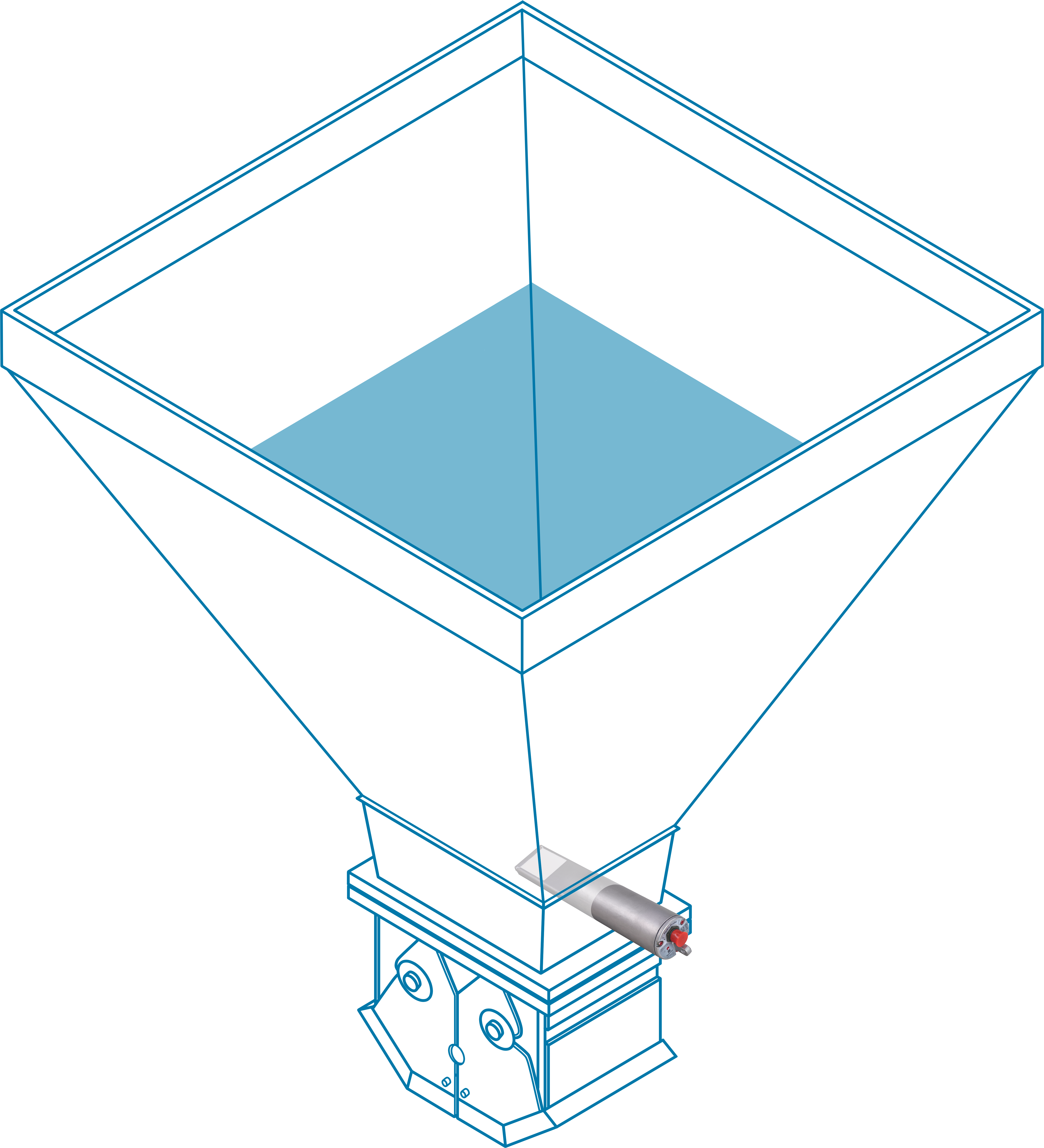 Hydronix Hydro-Probe XT in a hopper/silo